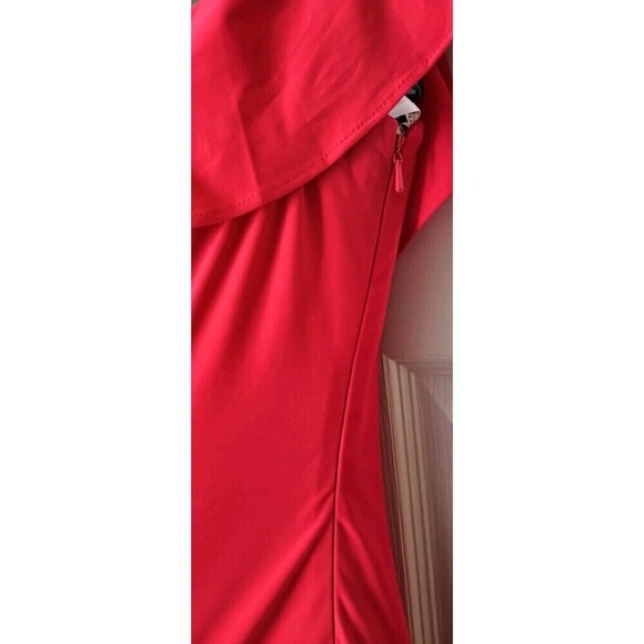 Studio 17 Formal Evening  Dress Size 4 Red Off Shoulder Tulip Skirt Style 12727 - Picture 7 of 10